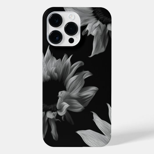 Zonnebloem Zwarte Witte Kunstfoto Uniek iPhone Hoesje (Achterkant)
