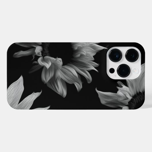 Zonnebloem Zwarte Witte Kunstfoto Uniek iPhone Hoesje (Achterkant horizontaal)