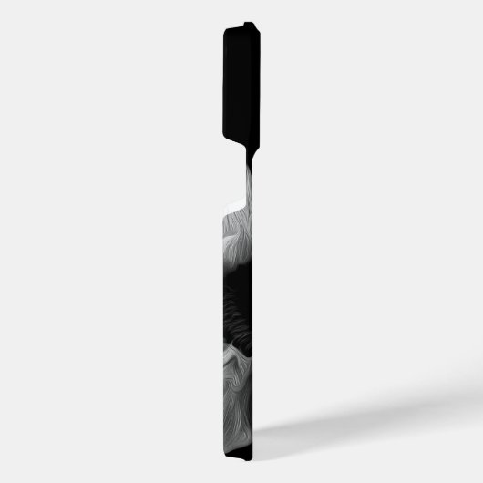 Zonnebloem Zwarte Witte Kunstfoto Uniek iPhone Hoesje (Rechterkant)