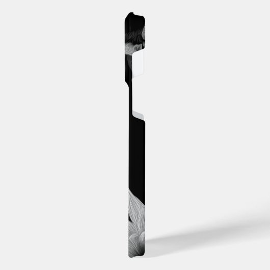 Zonnebloem Zwarte Witte Kunstfoto Uniek iPhone Hoesje (Linkerkant)