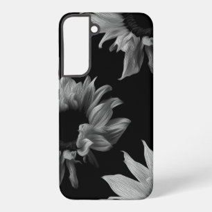 Zonnebloem Zwarte Witte Kunstfoto Uniek Samsung Galaxy Hoesje