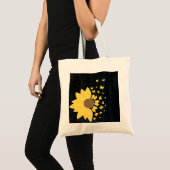 Zonnebloem Zwartewitten Tote Bag (Voorkant (product))