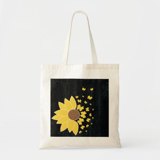 Zonnebloem Zwartewitten Tote Bag (Voorkant)