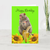 Zonnebloemaap Floral Folded Wenskaart Kaart (Voorkant)