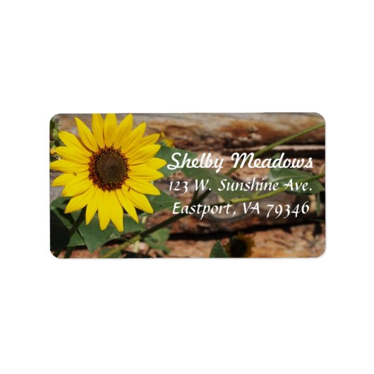 Zonnebloemadreslabel Etiket (Voorkant)