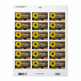 Zonnebloemadreslabel Etiket