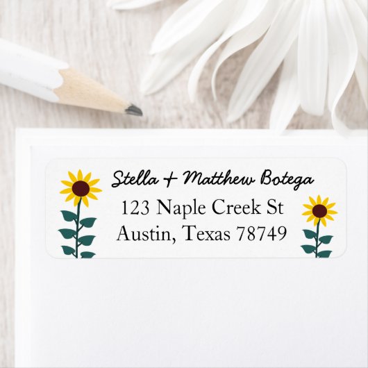 Zonnebloemadreslabel Etiket (Insitu)