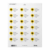 Zonnebloemadreslabel Etiket (Full Sheet)