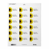 Zonnebloemadreslabel Etiket (Full Sheet)
