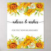 Zonnebloemadvies en wensen voor Passen getrouwd Poster (Voorkant)