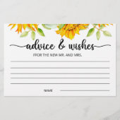 Zonnebloemadvies en wenst vrijgezellenfeest briefpapier (Voorkant)