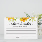 Zonnebloemadvies en wenst vrijgezellenfeest briefpapier (Staand voorkant)