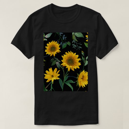 Zonnebloemafbeelding naadloos patroon t-shirt (Design voorkant)