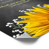 Zonnebloemalkbord Weddenkaarten en cadeaubonnen Poster (Hoek)