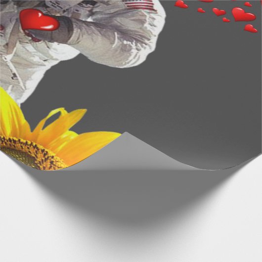 Zonnebloemasstronaut Matte wrappen papier (Hoek)