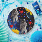 Zonnebloemastronautenpapier Borden Papieren Bordje (Feest)