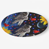 Zonnebloemastronautenpapier Borden Papieren Bordje (Gekanteld)