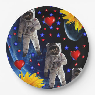 Zonnebloemastronautenpapier Borden Papieren Bordje