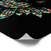 Zonnebloemautisme Puzzle Piece Ribbon Cool Awarene Poster (Hoek)