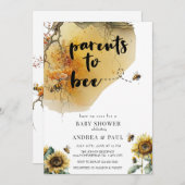 zonnebloembij | Baby shower van bijen Kaart (Voorkant / Achterkant)