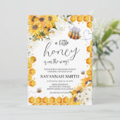 Zonnebloembijen Baby shower Kaart (Staand voorkant)
