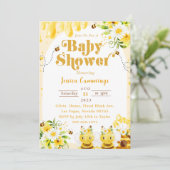 Zonnebloembijen Baby shower Kaart (Staand voorkant)