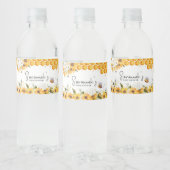 Zonnebloembijen Baby shower Waterfles Etiket (Flessen)