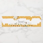 Zonnebloembijen Baby shower Waterfles Etiket (Enkel label)