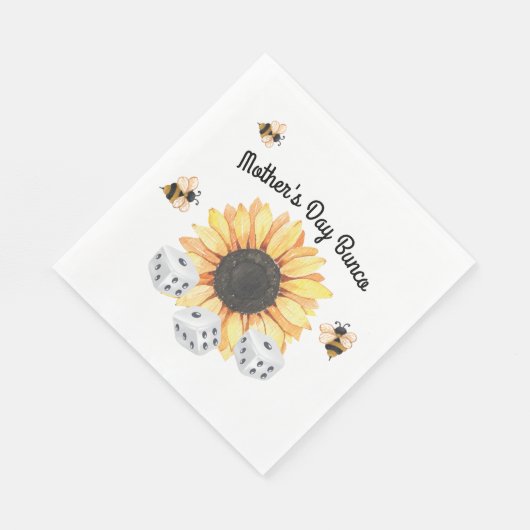 Zonnebloembijen Floral Dice Bunco Servet (Hoek)