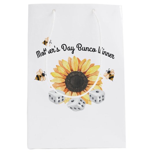 Zonnebloembijen Floral Dice Winner Bunco Medium Cadeauzakje (Voorkant)