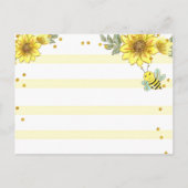 Zonnebloembijenboeken voor Baby-sluitingskaarten Uitnodiging Briefkaart (Achterkant)