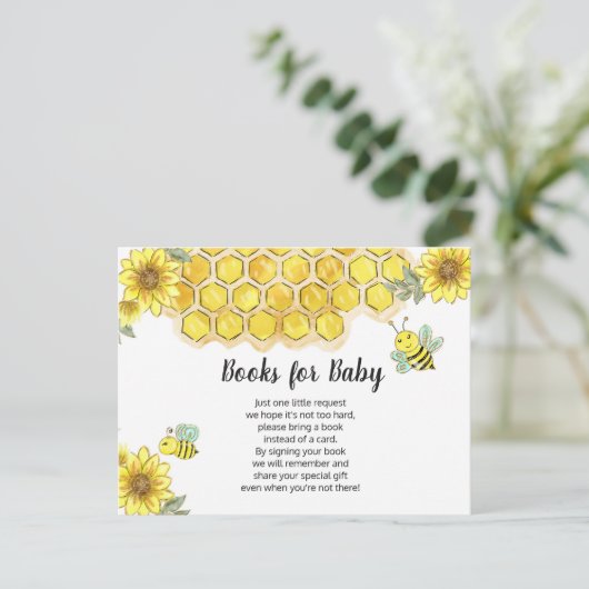 Zonnebloembijenboeken voor Baby-sluitingskaarten Uitnodiging Briefkaart (Staand voorkant)
