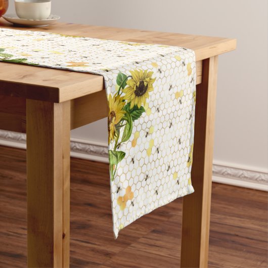 Zonnebloembijenkop Honeycomb Golden Honey Medium Tafelloper (Voorbeeld)