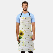 Zonnebloembijenkop Honeycomb Golden Honey Schort (Gedragen)