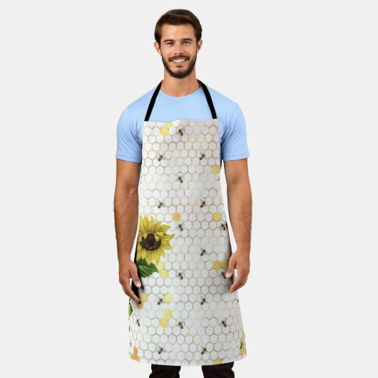 Zonnebloembijenkop Honeycomb Golden Honey Schort (Gedragen)