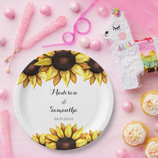 Zonnebloembindpapier Bord Waterverf (Feest)