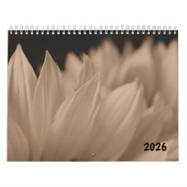 Zonnebloemblaadjes in Sepia Toon Kalender