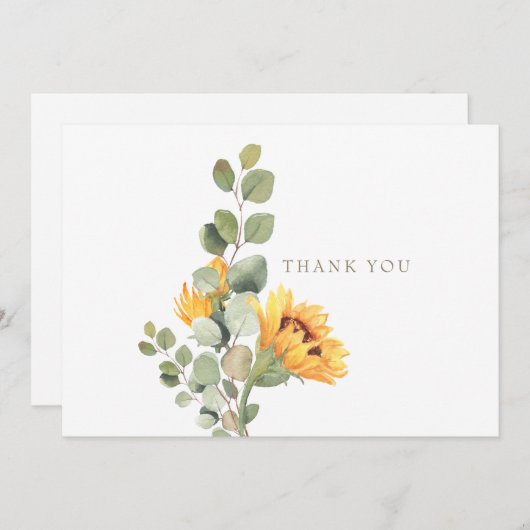 Zonnebloembladeren Custom Blank dank u Bedankkaart (Voorkant / Achterkant)