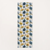 Zonnebloemblauw bloemflespatroon yogamat (Voorkant)