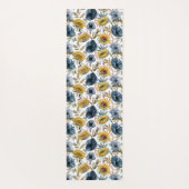Zonnebloemblauw bloemflespatroon yogamat (Achterkant)
