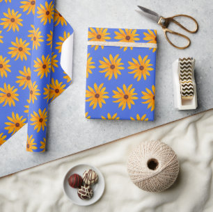 Zonnebloemblauw Cadeaupapier