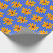 Zonnebloemblauw Cadeaupapier (Hoek)
