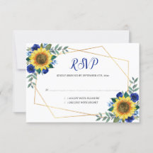 Zonnebloemblauw Floral Geometric Wedding