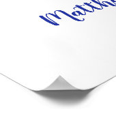 Zonnebloemblauw Floral String Lights Wedding Poster (Hoek)