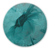 Zonnebloemblauw getextureerd keramische knop (Voorkant)