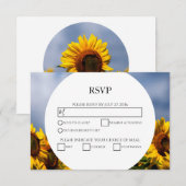 Zonnebloemblauw hemel Rustic Wedding RSVP Kaarten Kaartje (Voorkant / Achterkant)