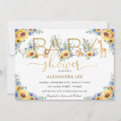 Zonnebloemblauw Oerwoud Baby shower  Kaart (Voorkant)