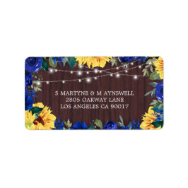 Zonnebloemblauw Ventilatorgrens Hout Weddenschap Etiket