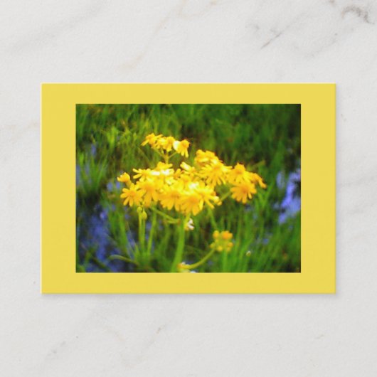 Zonnebloemblauw waterreflectie visitekaartje (Voorkant)