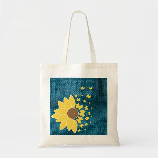 Zonnebloemblauwe Canvas tas voor het opdrukken van (Voorkant)